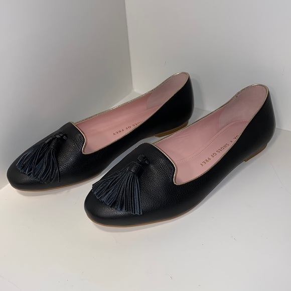 Black Pebble Leather Ballet Flat - Picture 1 of 8